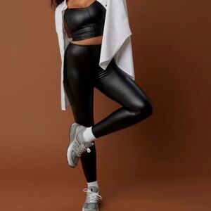 Aerie Black Faux Leather Leggings